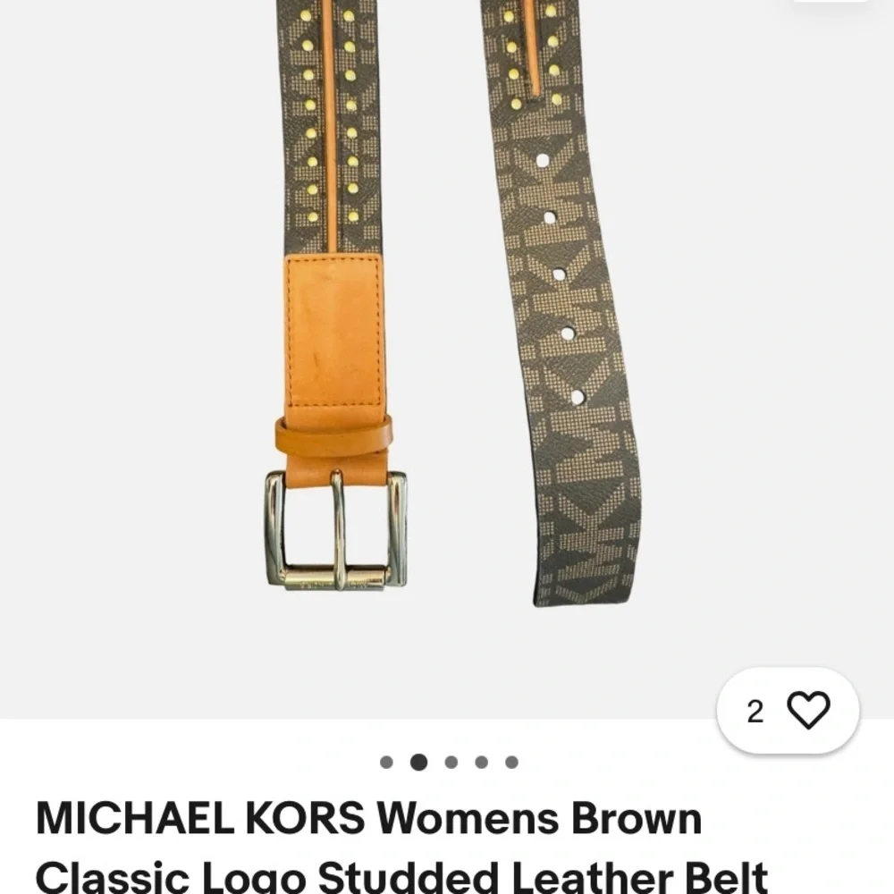 Womans Brown Leather Belt with Gold Buckle small belt